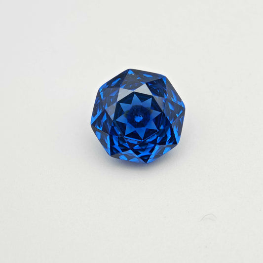 4ct Fancy Cut Cubic Zirconia Midnight Blue Color Rose Cut 8mm