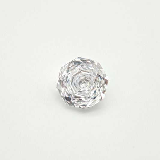 7.6ct Fancy Cut Cubic Zirconia White Color Rose Cut 10mm