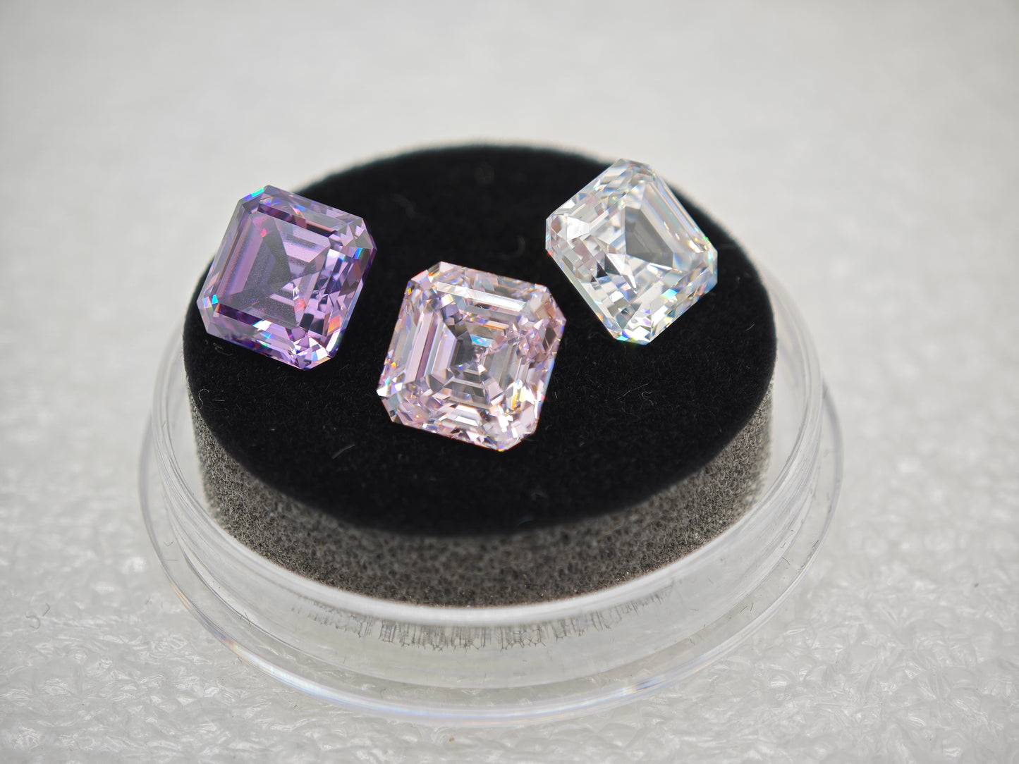 White D Color Moissanite Stone Asscher Cut with AGL Certificate