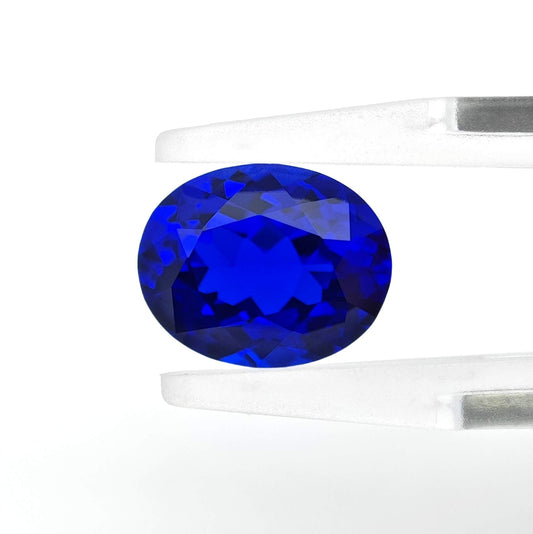 Lab-Grown Kashmir Blue Sapphire, Klein Blue Oval Cut Loose Gemstone