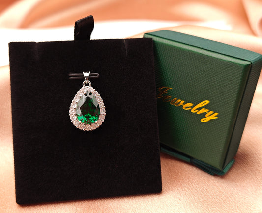 Lab-grown Tsavorite Emerald Green Color Pendant/Necklace