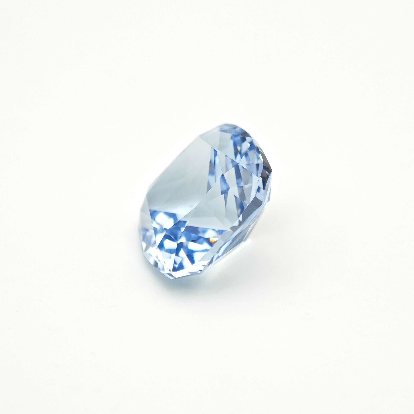 Lab-grown Aquamarine sapphire sky blue color cushion cut 9*9mm