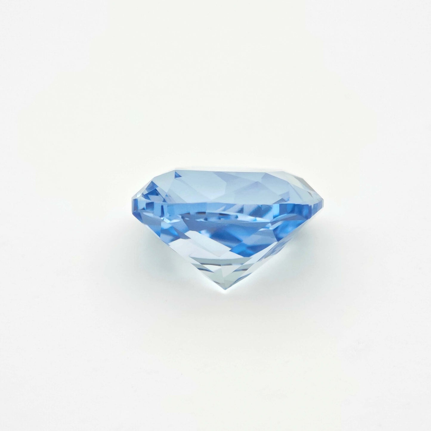 Lab-grown Aquamarine sapphire sky blue color cushion cut 9*9mm