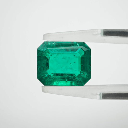 3.7ct Lab-grown Emerald Columbia Green Color Emerald Cut Loose Gemstone