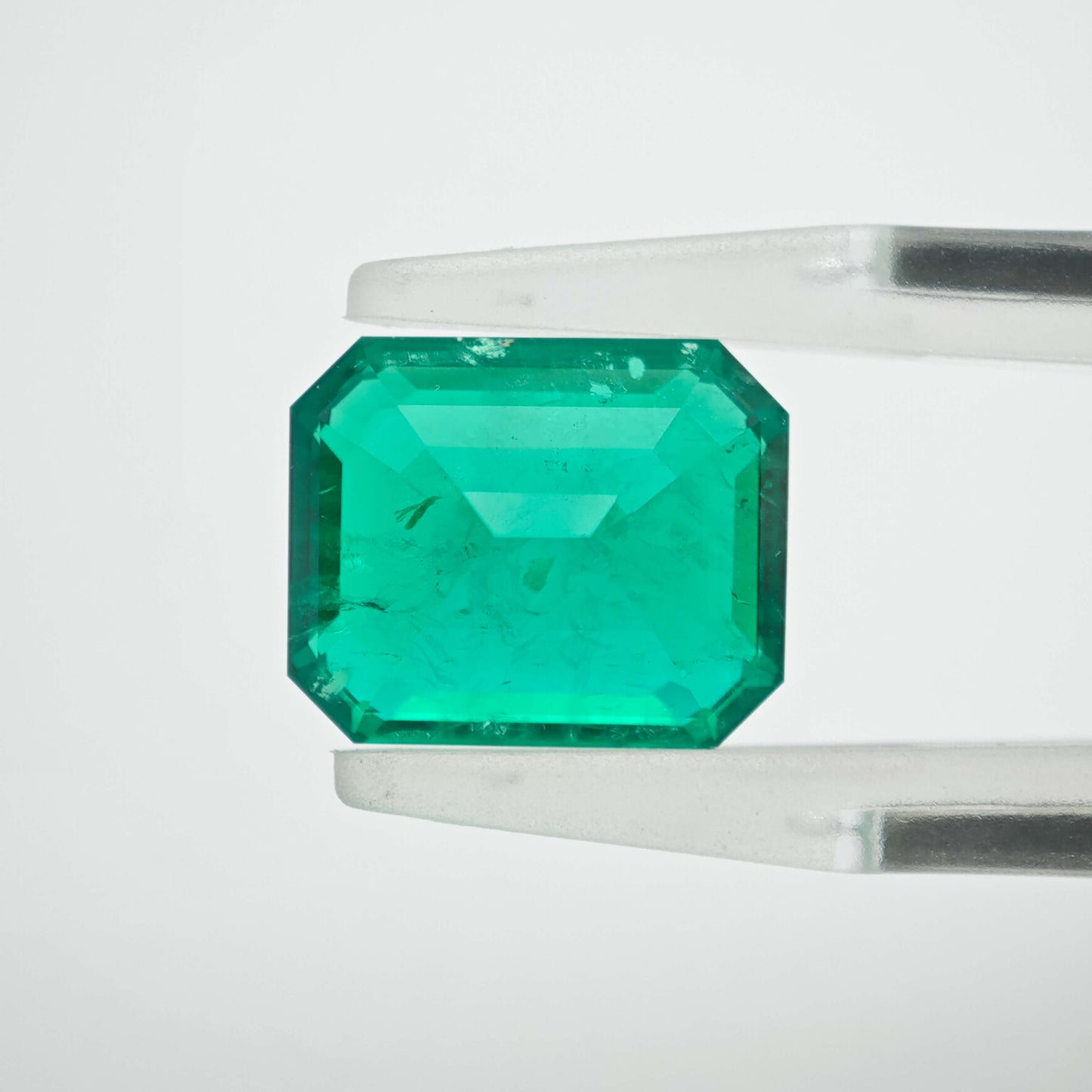 3.8ct Lab-grown Emerald Columbia Green Color Emerald Cut Loose Gemstone