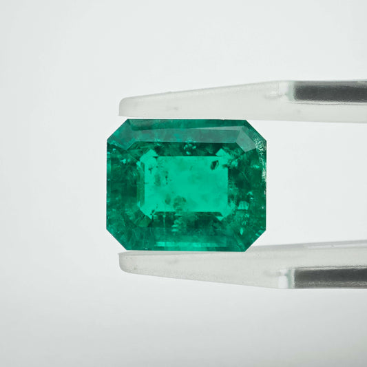 3.8ct Lab-grown Emerald Columbia Green Color Emerald Cut Loose Gemstone