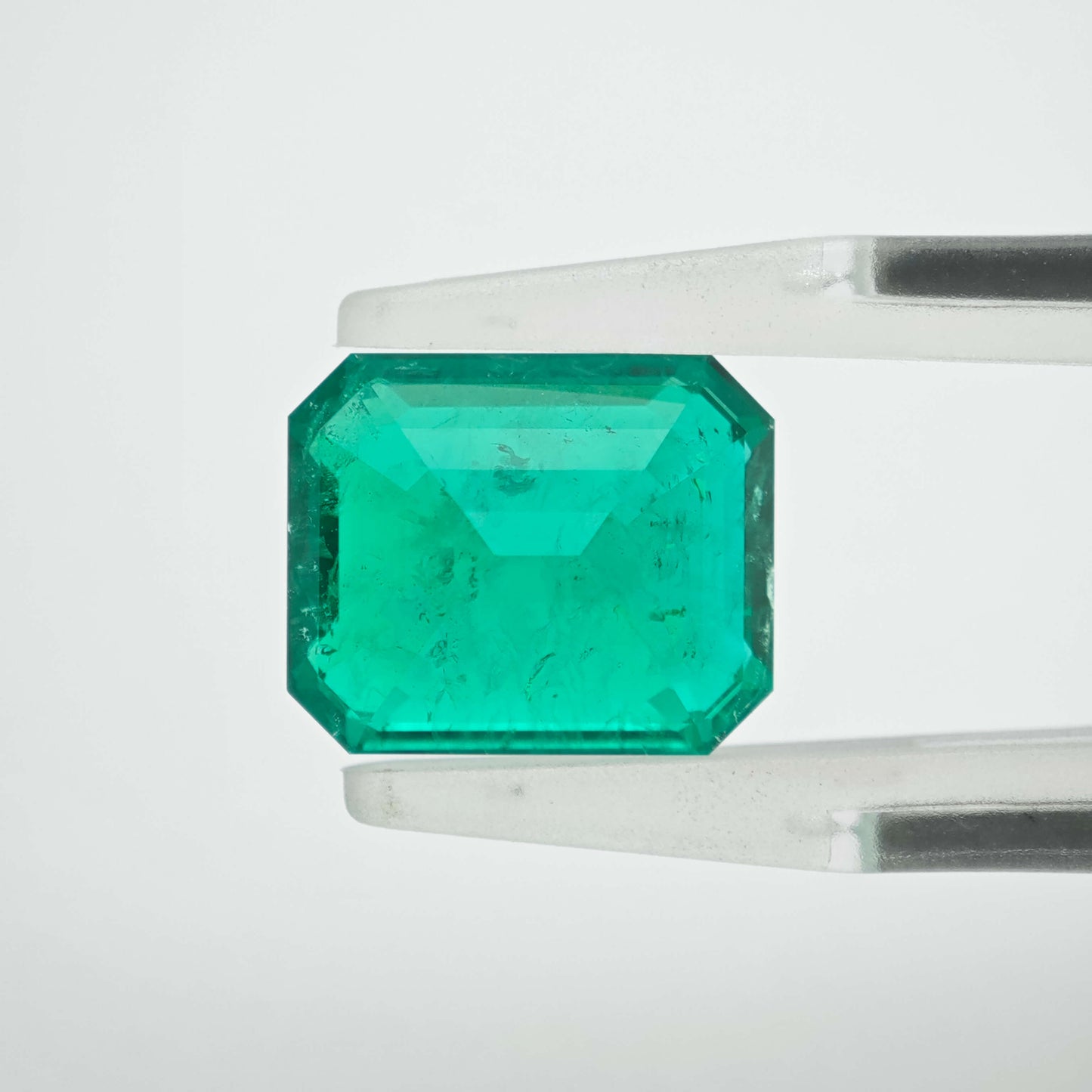 3.8ct Lab-grown Emerald Columbia Green Color Emerald Cut Loose Gemstone