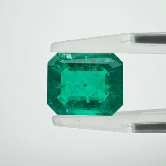 3.8ct Lab-grown Emerald Columbia Green Color Emerald Cut Loose Gemstone