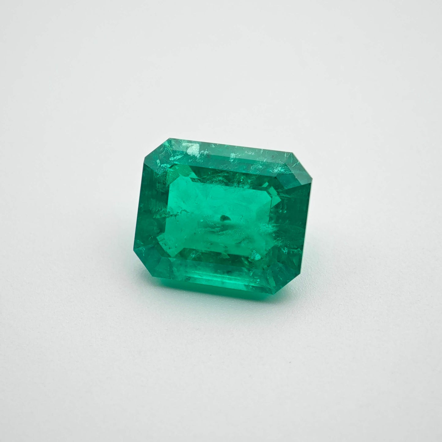3.8ct Lab-grown Emerald Columbia Green Color Emerald Cut Loose Gemstone