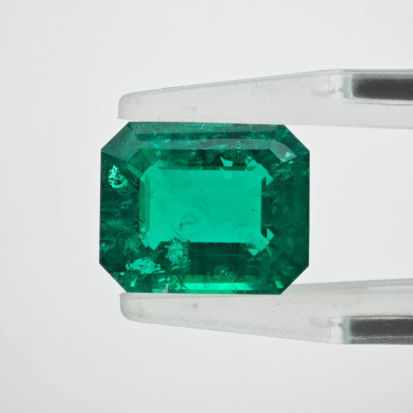 3.7ct Lab-grown Emerald Columbia Green Color Emerald Cut Loose Gemstone