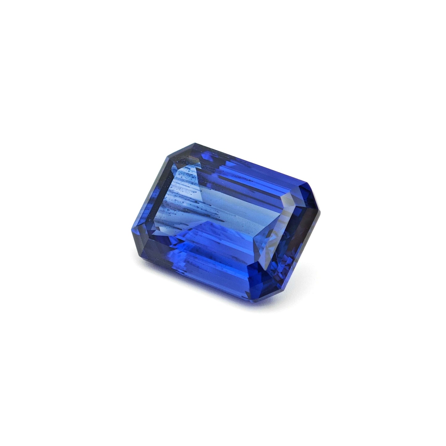 CheraJewelry Lab grown Royal Blue Sapphire Emerald cut 10x14mm