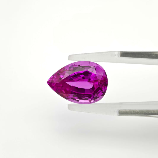 Lab grown Sapphire Hot pink Pear cut 10x14mm