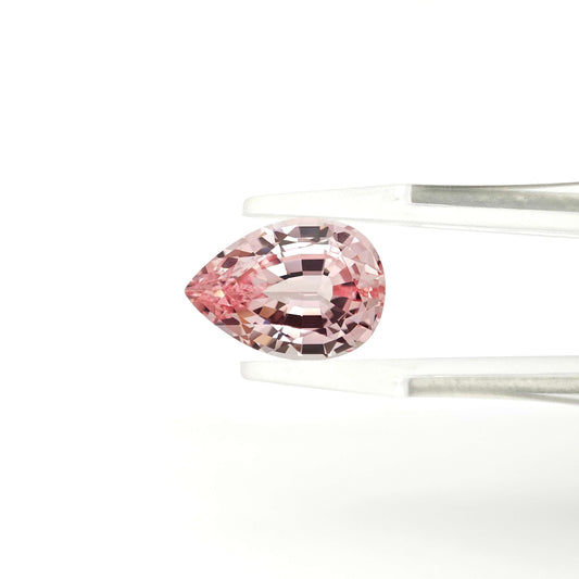 Lab grown Sapphire Light pink Pear cut 10x14mm 7.4ct