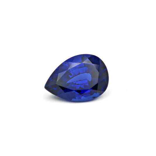Lab grown Royal Blue Sapphire Pear cut Loose stone 7.5ct 10x14mm