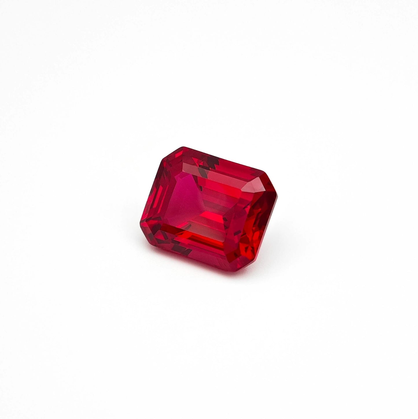 CheraJewelry Lab grown Ruby Emerald cut Loose stone 8.02ct 10x12mm