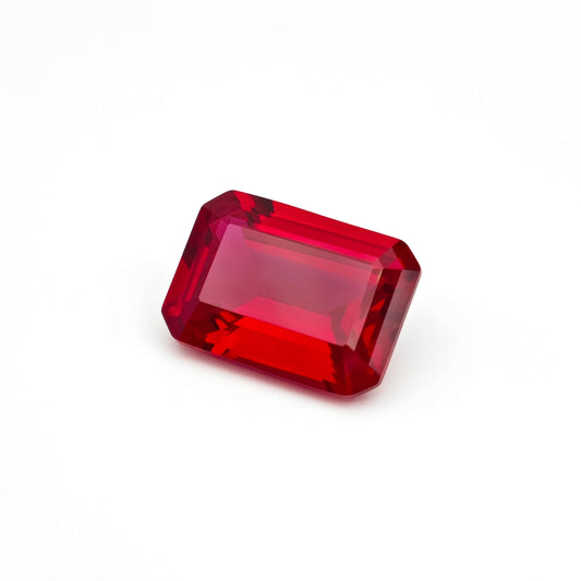CheraJewelry Lab grown Ruby Emerald cut Loose stone 9.13ct 10x14mm