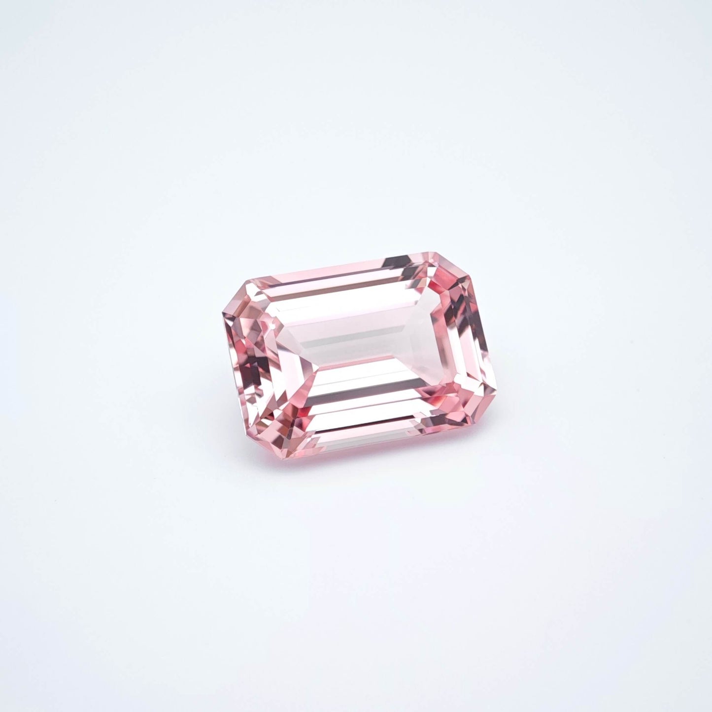 Lab grown Pink Sapphire Emerald Cut Sakura Light Pink Color 9.66ct