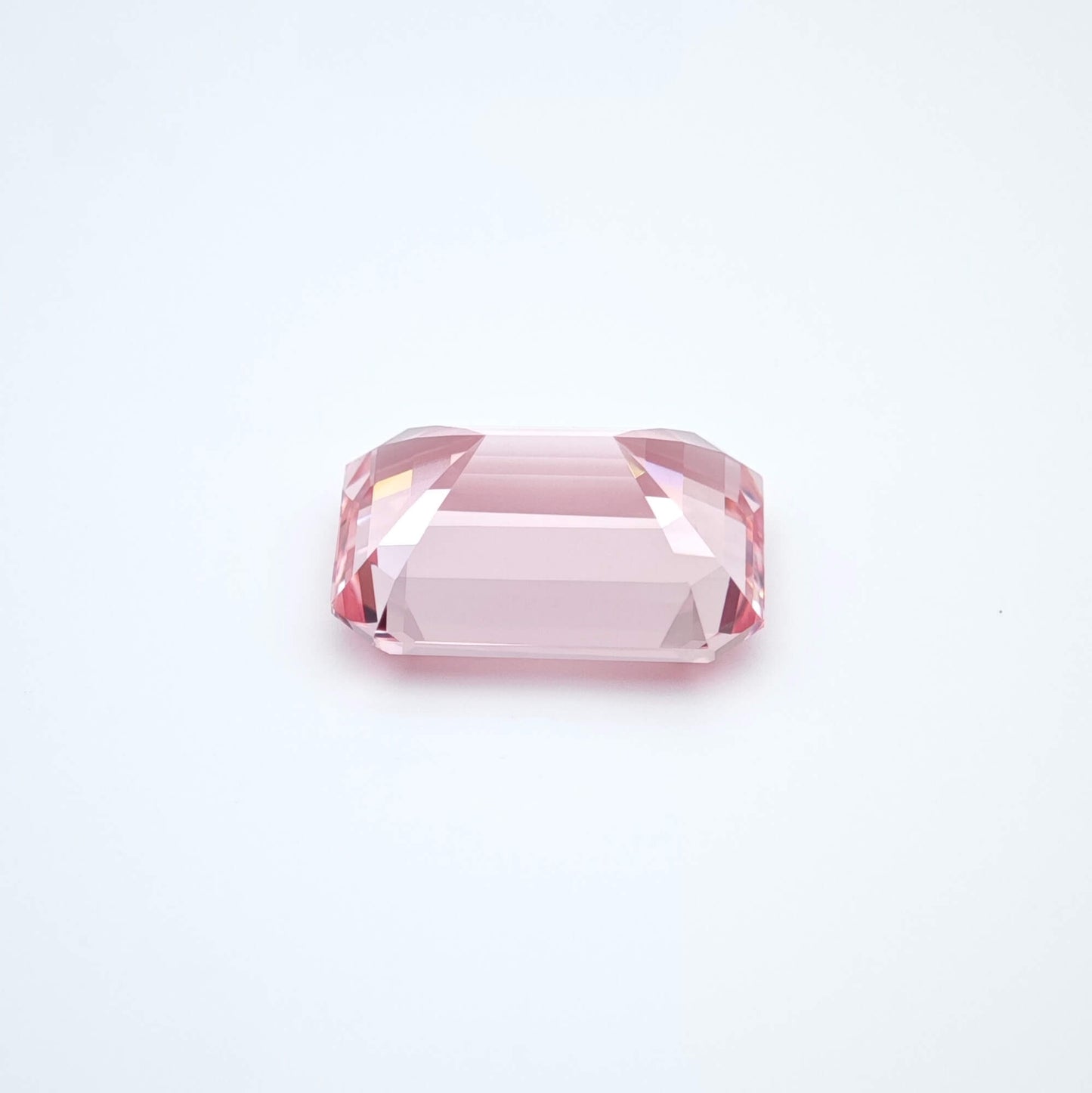 Lab grown Pink Sapphire Emerald Cut Sakura Light Pink Color 9.66ct