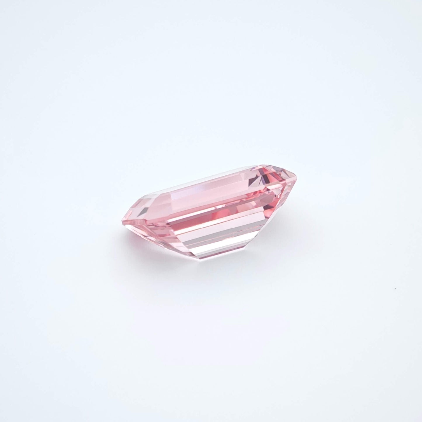 Lab grown Pink Sapphire Emerald Cut Sakura Light Pink Color 9.66ct