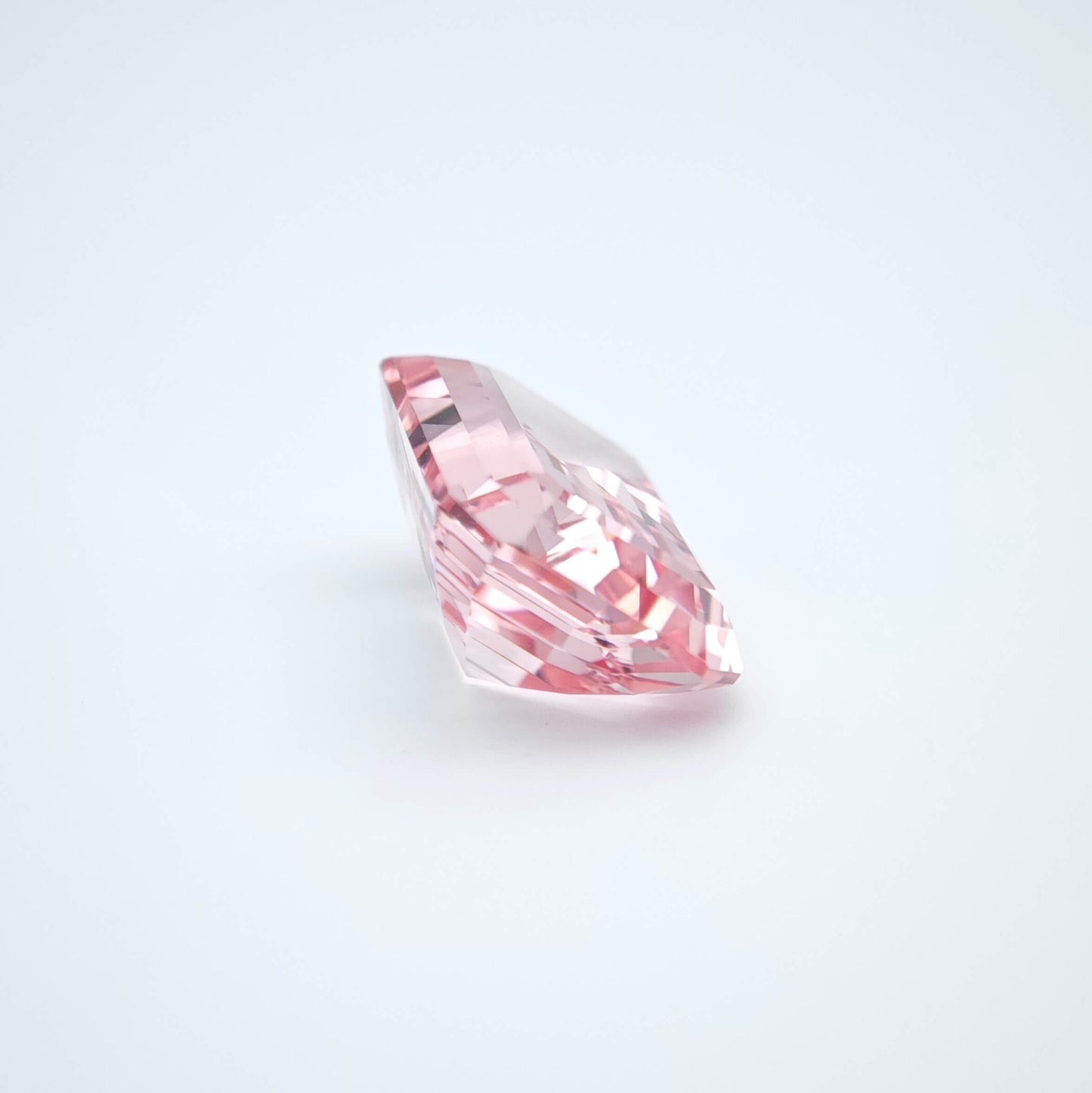 Lab grown Pink Sapphire Emerald Cut Sakura Light Pink Color 9.66ct