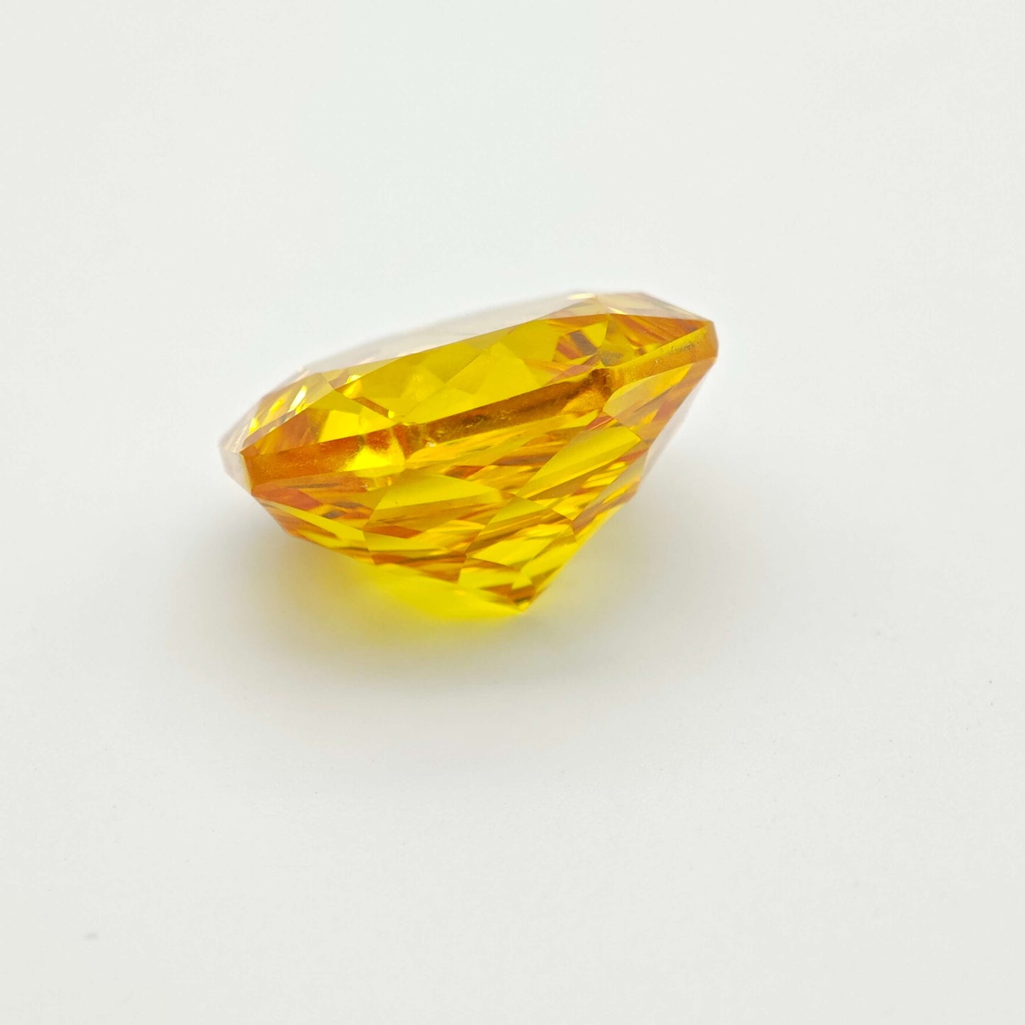 21ct Fancy Cut Champagne Yellow Color Cubic Zirconia  Rose Cut 14mm