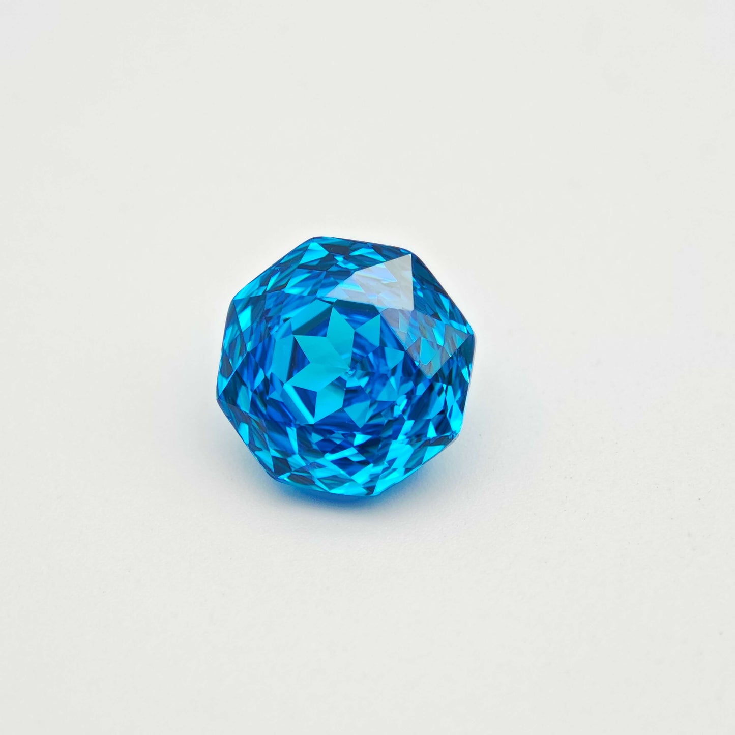 4ct Fancy Cut Cubic Zirconia Light Blue Color Rose Cut 8mm