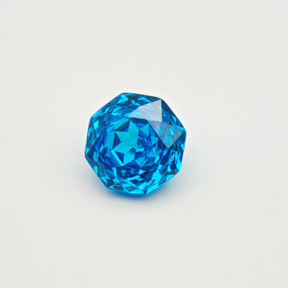 4ct Fancy Cut Cubic Zirconia Light Blue Color Rose Cut 8mm