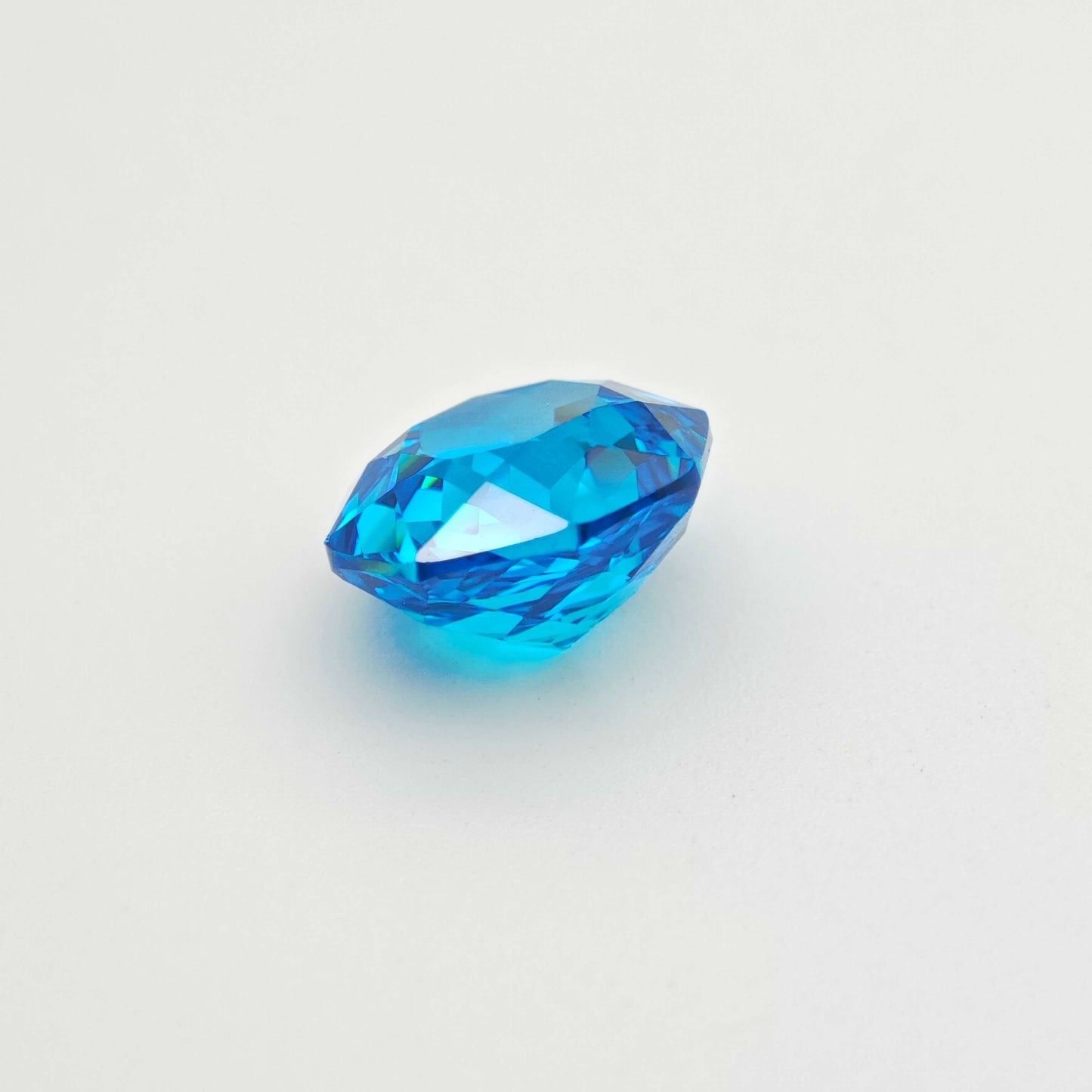 4ct Fancy Cut Cubic Zirconia Light Blue Color Rose Cut 8mm