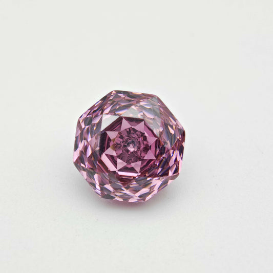 4ct Fancy Cut Pink Cubic Zirconia Rose Cut 8mm