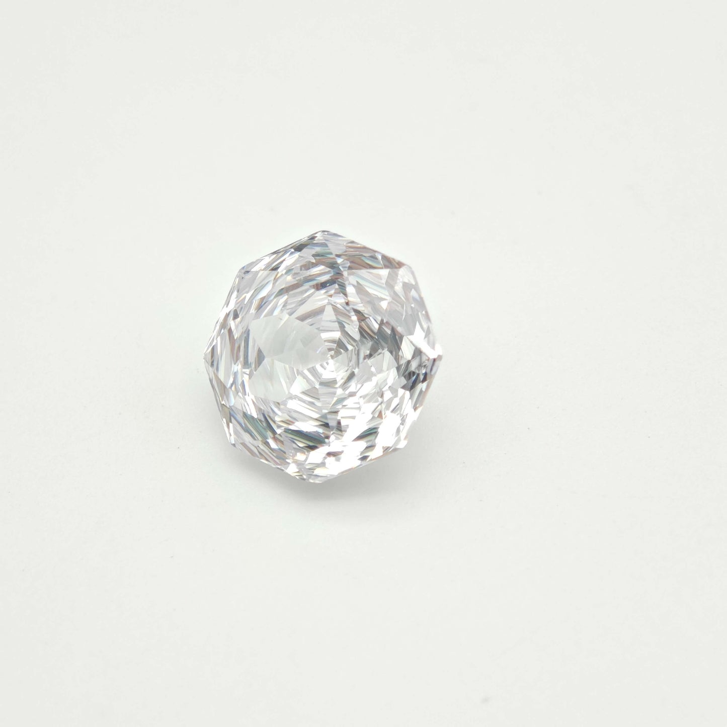 7.6ct Fancy Cut Cubic Zirconia White Color Rose Cut 10mm