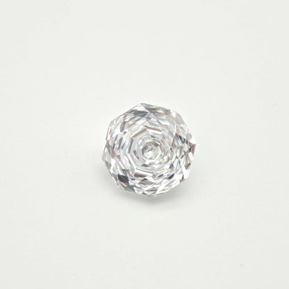 7.6ct Fancy Cut Cubic Zirconia White Color Rose Cut 10mm