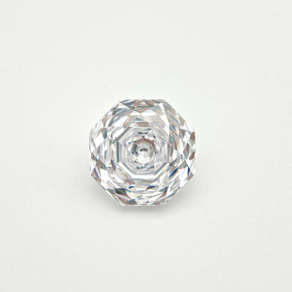 7.6ct Fancy Cut Cubic Zirconia White Color Rose Cut 10mm
