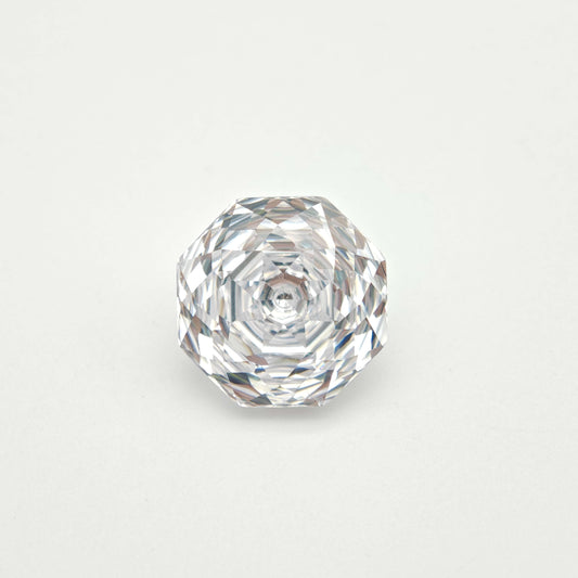 7.6ct Fancy Cut Cubic Zirconia White Color Rose Cut 10mm