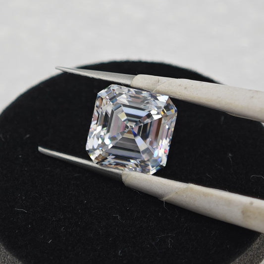 White D Color Moissanite Stone Asscher Cut with AGL Certificate
