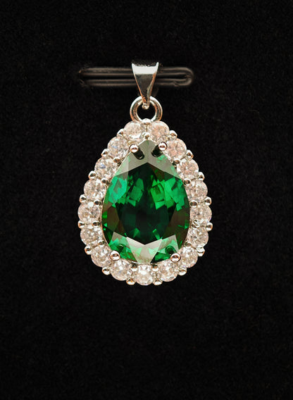 Lab-grown Tsavorite Emerald Green Color Pendant/Necklace