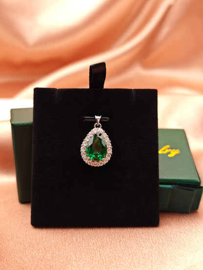 Lab-grown Tsavorite Emerald Green Color Pendant/Necklace