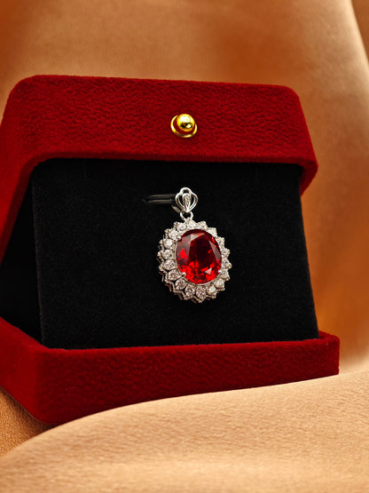 Lab-grown Ruby pendant Necklace 6 carats
