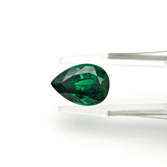 Lab Created Tsavorite Loose stone Pear cut Garnet 10x14mm 8.7ct