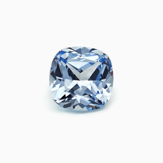 Lab-grown Aquamarine sapphire sky blue color cushion cut 9*9mm
