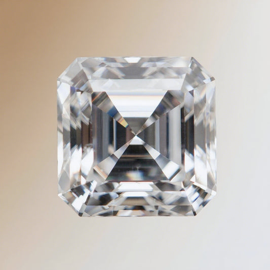 White D Color Moissanite Stone Asscher Cut with AGL Certificate