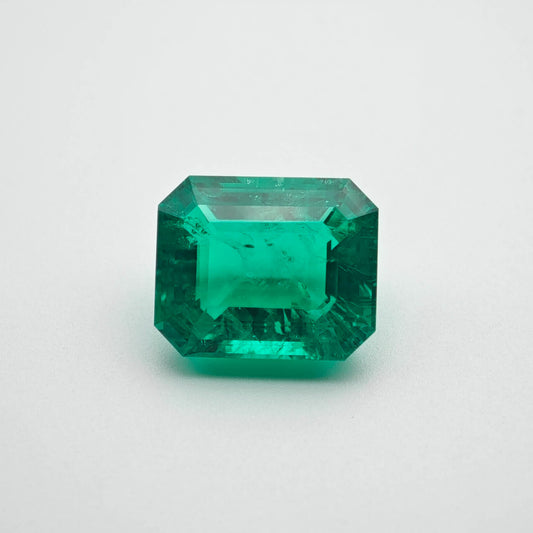 3.8ct Lab-grown Emerald Columbia Green Color Emerald Cut Loose Gemstone