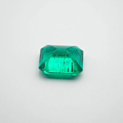 3.8ct Lab-grown Emerald Columbia Green Color Emerald Cut Loose Gemstone