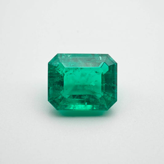 3.7ct Lab-grown Emerald Columbia Green Color Emerald Cut Loose Gemstone