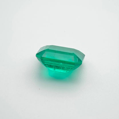 3.8ct Lab-grown Emerald Columbia Green Color Emerald Cut Loose Gemstone