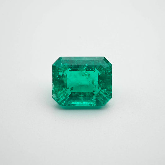 3.8ct Lab-grown Emerald Columbia Green Color Emerald Cut Loose Gemstone