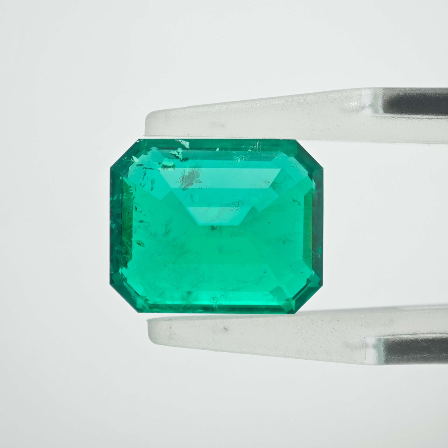 3.7ct Lab-grown Emerald Columbia Green Color Emerald Cut Loose Gemstone