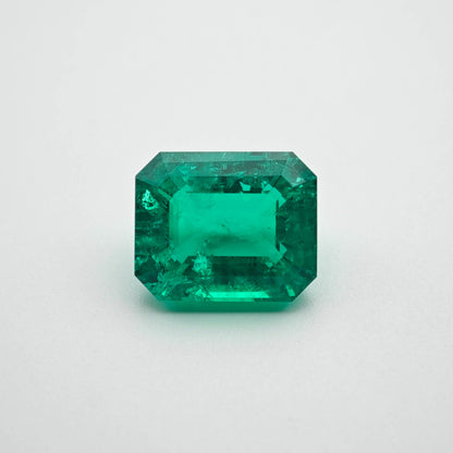3.7ct Lab-grown Emerald Columbia Green Color Emerald Cut Loose Gemstone