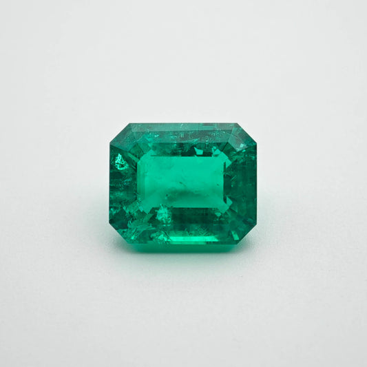 3.7ct Lab-grown Emerald Columbia Green Color Emerald Cut Loose Gemstone