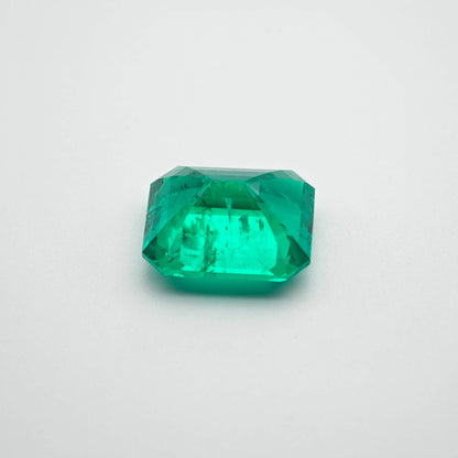 3.7ct Lab-grown Emerald Columbia Green Color Emerald Cut Loose Gemstone