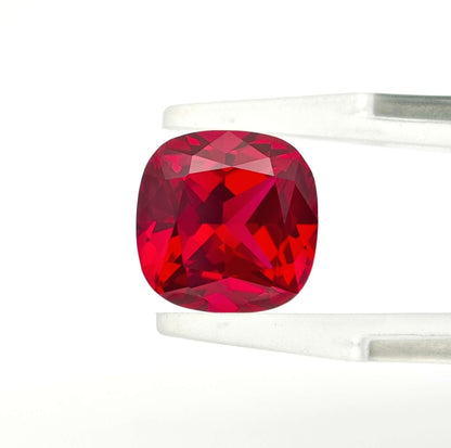 CheraJewelry Lab grown Ruby Cushion cut Loose stone 6.37ct 10x10mm